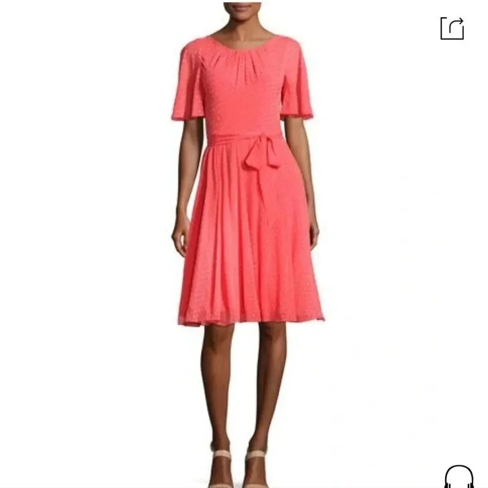 KATE Spade Silk Chiffon Clipped Polka-dot Dress